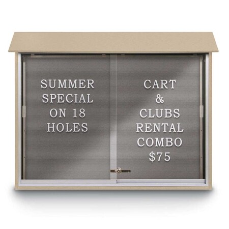 United Visual Products Indoor Enclosed Combo Board, 42"x32", Bronze Frame/Black Porc & Buff UVCB4232BZ-BLKPORC-BUFF